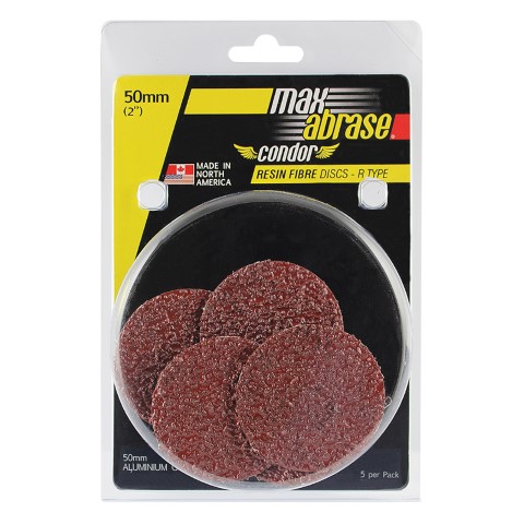 MAXABRASE CD 5 PK 50MM X A24 RESIN FIBRE DISC R TYPE ALOX GRIT